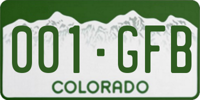CO license plate 001GFB