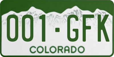 CO license plate 001GFK