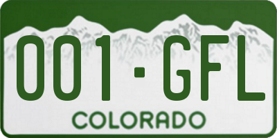 CO license plate 001GFL