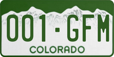 CO license plate 001GFM