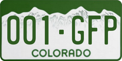 CO license plate 001GFP