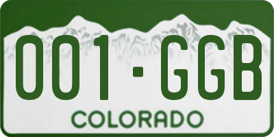 CO license plate 001GGB