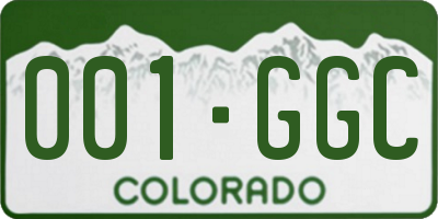 CO license plate 001GGC