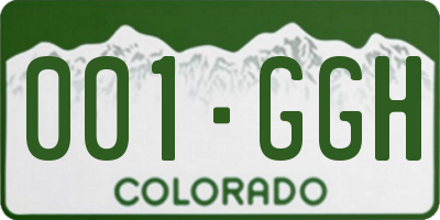 CO license plate 001GGH