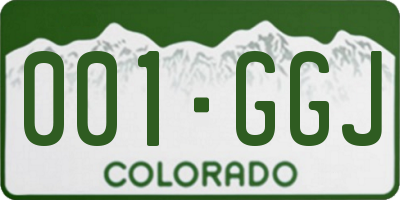 CO license plate 001GGJ