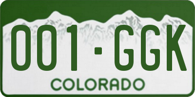 CO license plate 001GGK