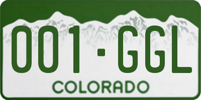 CO license plate 001GGL