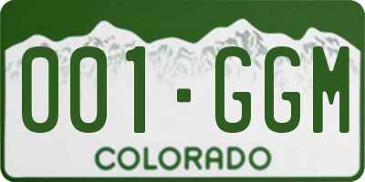 CO license plate 001GGM