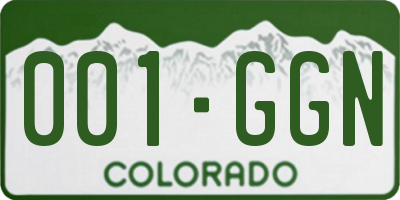 CO license plate 001GGN