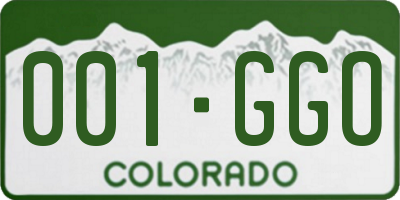 CO license plate 001GGO