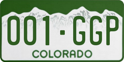 CO license plate 001GGP