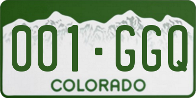 CO license plate 001GGQ