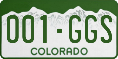 CO license plate 001GGS