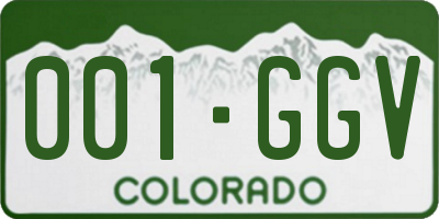 CO license plate 001GGV