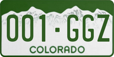 CO license plate 001GGZ