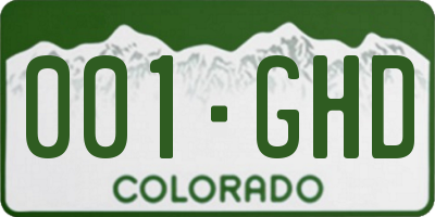 CO license plate 001GHD