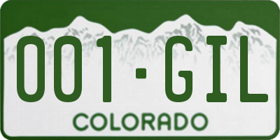 CO license plate 001GIL