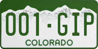 CO license plate 001GIP