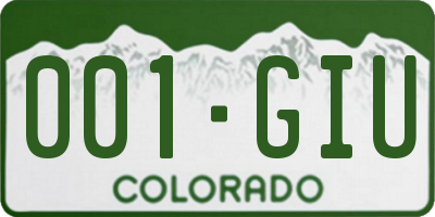 CO license plate 001GIU