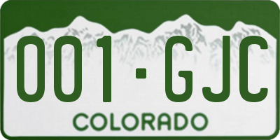 CO license plate 001GJC