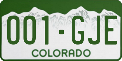 CO license plate 001GJE