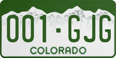 CO license plate 001GJG