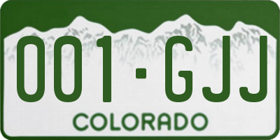 CO license plate 001GJJ