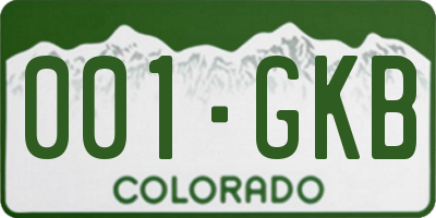 CO license plate 001GKB