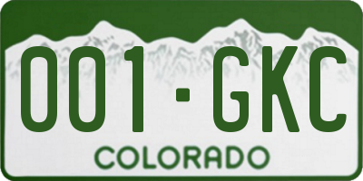 CO license plate 001GKC