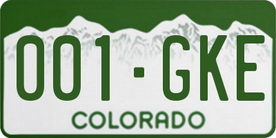 CO license plate 001GKE