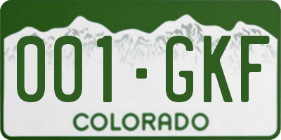 CO license plate 001GKF