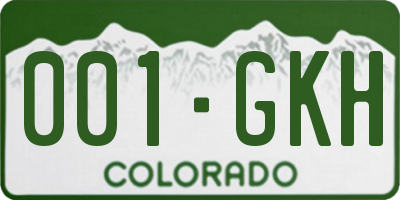 CO license plate 001GKH