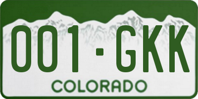 CO license plate 001GKK