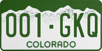 CO license plate 001GKQ