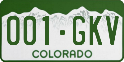 CO license plate 001GKV