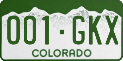 CO license plate 001GKX