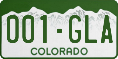 CO license plate 001GLA