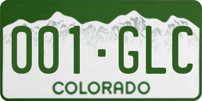 CO license plate 001GLC