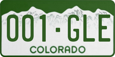 CO license plate 001GLE