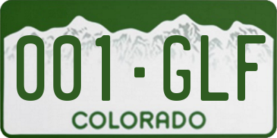 CO license plate 001GLF