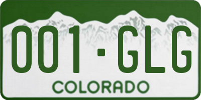 CO license plate 001GLG