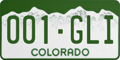 CO license plate 001GLI