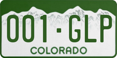 CO license plate 001GLP