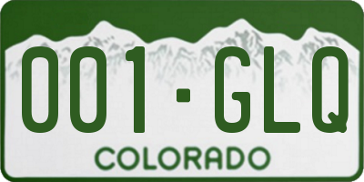 CO license plate 001GLQ