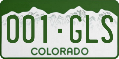 CO license plate 001GLS