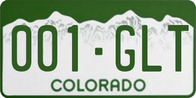 CO license plate 001GLT