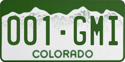 CO license plate 001GMI