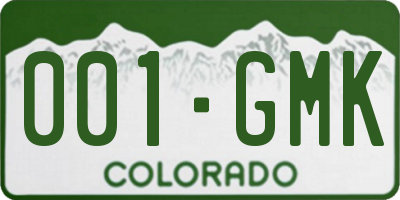 CO license plate 001GMK