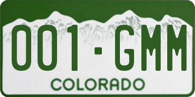 CO license plate 001GMM