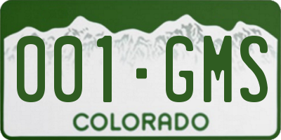 CO license plate 001GMS